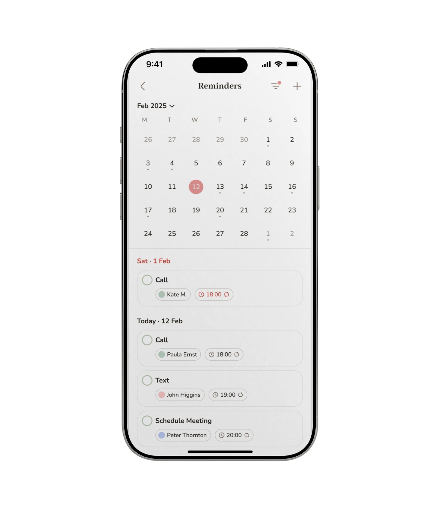 Calendar View Feature